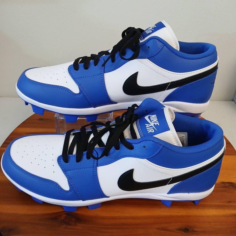 Jordan 1 Low MCS Baseball Cleats Mens 14 Royal Blue White Molded CJ8524-411